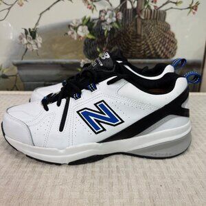 New Balance 608 Mens Size 10 White/Black Accents Leather Walking Shoes